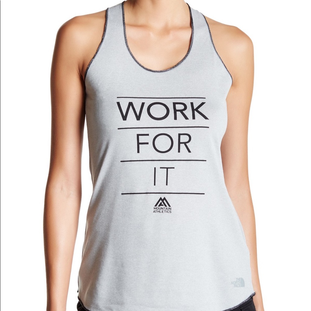 SMALL | The North Face Tank Top “WORK FOR IT”